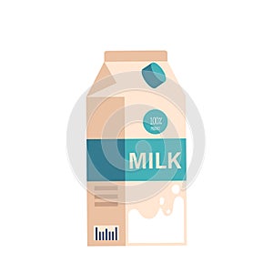 Paper Milk Package, Eco-friendly Box Used In Dairy Industry. Recyclable, Biodegradable Pack Provides Convenient