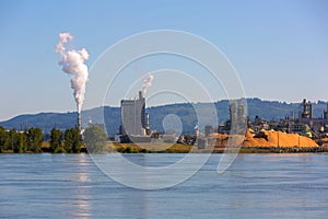 Paper Mill Along Columbia River in Washington state