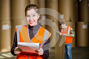 Paper mill factory workers