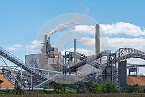 Paper mill in production making paper,