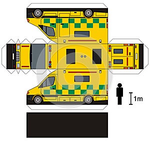 Paper model of an ambulance