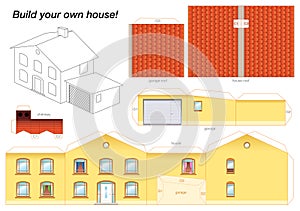 Paper Model House Yellow