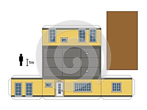 Paper model of a low small house