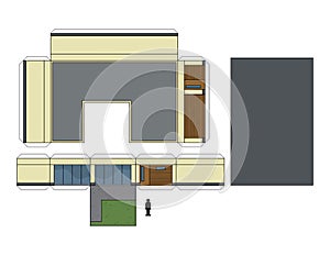 The paper model of a house
