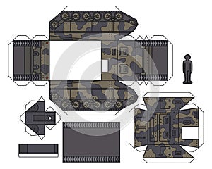 The paper model of an old self propelled gun