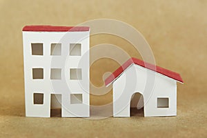 Paper models of village and city dwelling houses