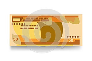 Paper money 50 Br. Ethiopian Birr Vector Illustration. Ethiopia money set bundle banknotes.