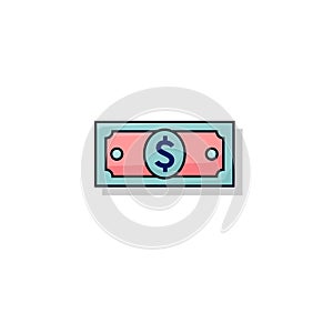 Paper Money Vector Icon. vector illustration. sign symbol logo on white background