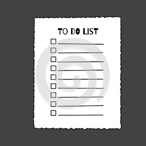 Paper note sticker. Memo notebook cartoon banner. Diary doodle creative list. Vector element.