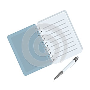 Paper notebook detective. Notepad to record readings, to solve the crime.Detective single icon in cartoon style vector photo