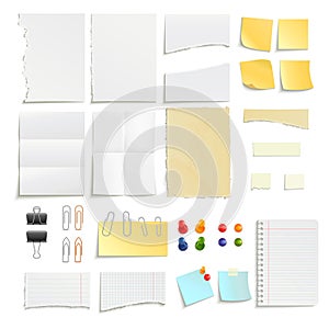 Paper Notes And Clips Object Set