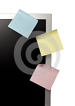 Paper notes on computer monitor