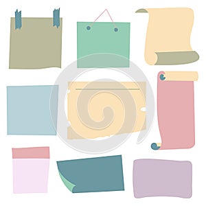 Paper notes. Copybook linear pages lists of notebooks different sizes stripped notes vector