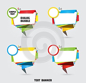 Paper origami speech bubble for design of advertisement label, sticker. Dialogue banner for your message