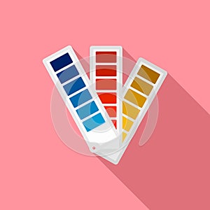 Paper pantone color chart icon, flat style