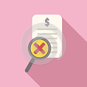 Paper payment icon flat vector. Cancel error