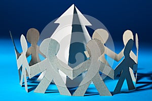 Paper people and Christmas tree