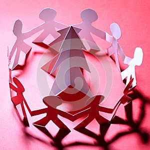 Paper people and Christmas tree