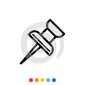 Paper pin icon,Vector and Illustration