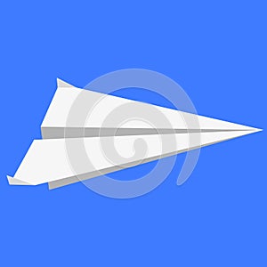Paper plane on blue background vector illustration