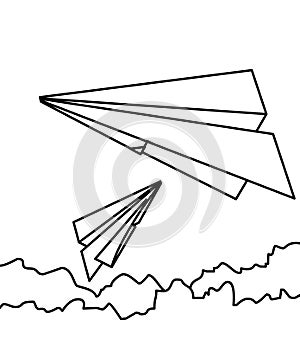 Paper plane coloring page