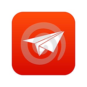 Paper plane icon digital red