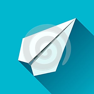 Paper plane icon in flat style. Airplane symbol. Vector object for you project