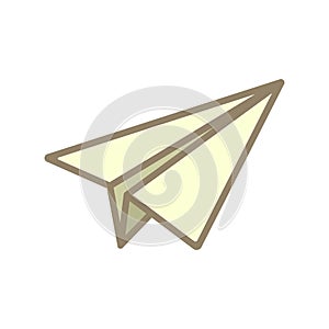 Paper plane icon in line and fill style.
