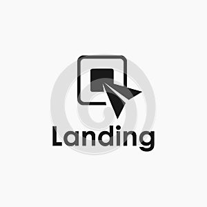 paper plane landing on target logo icon vector template