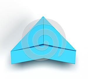 Paper plane origami blue color airport wing aircraft fly symbol strategy