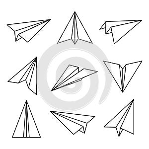 Paper plane outline photo