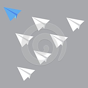 paper planes. Travel concept. Transportation icon set. Message icon. Vector illustration.