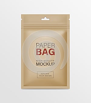 Paper pouch zipper bag packaging mockup