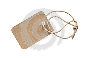 Paper price tag or blank tag for your label. Isolated on white background.