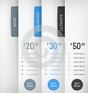 Paper Pricing Tables