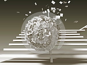 Paper problems, oncoming ball