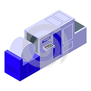 Paper production icon, isometric style