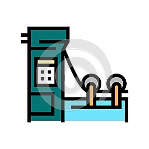 paper production machine color icon vector illustration