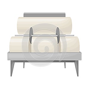 Paper Production with Raw Material Calendering and Rolling into Rolls Vector Illustration photo