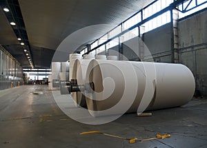 Paper and pulp mill plant - Rolls of cardboard