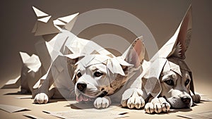 Paper Pups Honoring National Dog Day with Delicate Dog Ear Cleaner Art.AI Generated
