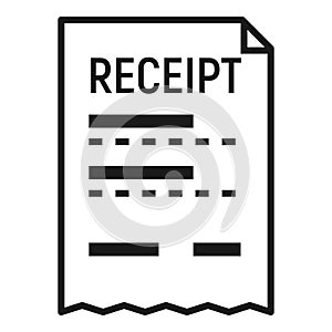 Paper receipt icon, simple style