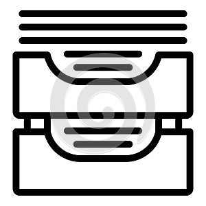 Paper receptacle icon outline vector. Desk organizer