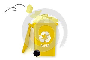 Paper recycle garbage can - Concept of recycling and ecology