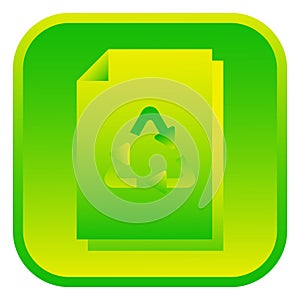 Paper recycle sign. Isolated web icon.