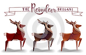 Paper reindeer origami craftsmanship design