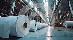 Paper Roll Storage in Industrial Warehouse