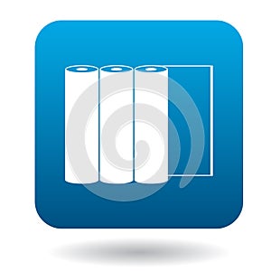 Paper rolls icon in simple style
