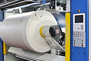 Paper rolls in a printing machine of a large print shop