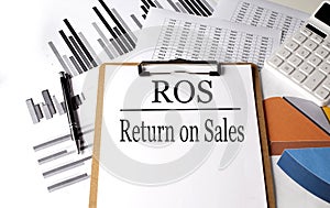 Paper ROS - Return On Sales with on a chart background